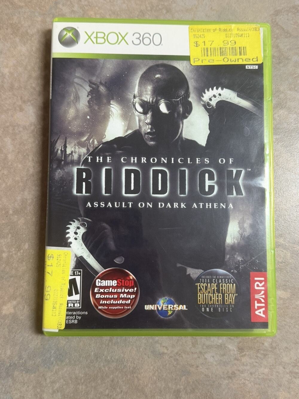 The Chronicles of Riddick: Assault on Dark Athena (Xbox 360, 2009) CIB